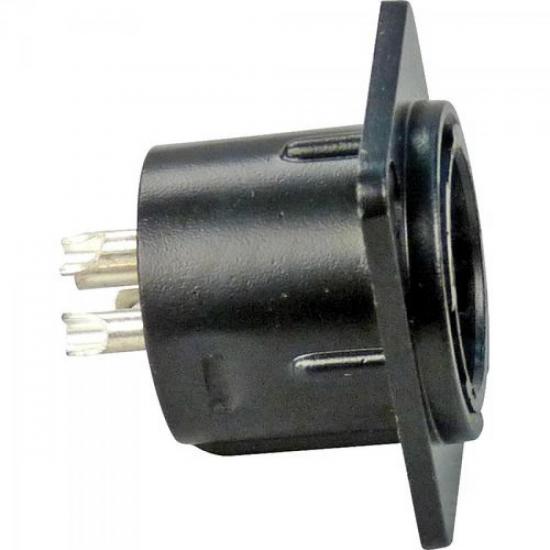 Conector XLR Macho Ferro Trava de Embutir CA216 Preto HYX por 0,00 à vista no boleto/pix ou parcele em até 1x sem juros. Compre na loja Mundomax!