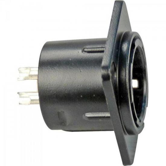 Conector XLR Macho Ferro Trava de Embutir CA216 Preto HYX por 0,00 à vista no boleto/pix ou parcele em até 1x sem juros. Compre na loja Mundomax!