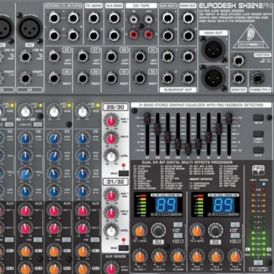 Mesa de Som 32 Canais SX3242FX BEHRINGER por 0,00 à vista no boleto/pix ou parcele em até 1x sem juros. Compre na loja Mundomax!