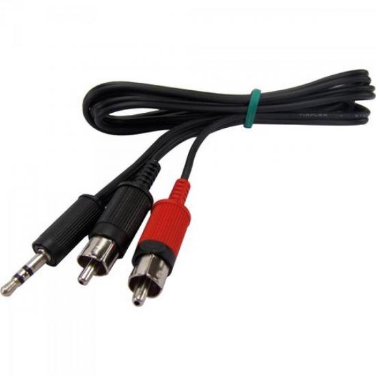 Cabo 2RCA Macho x 1P2ST Plástico 1 Metro EMETAL por 0,00 à vista no boleto/pix ou parcele em até 1x sem juros. Compre na loja Mundomax!