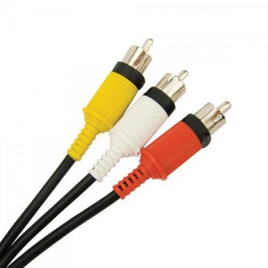Cabo 3RCA Macho x 3RCA Macho Plástico 1,5 Metros EMETAL por 0,00 à vista no boleto/pix ou parcele em até 1x sem juros. Compre na loja Mundomax!