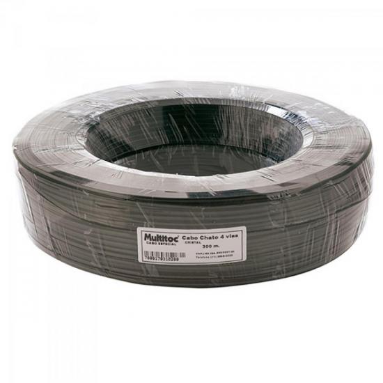 Fio Chato para Telefone Cinza MULTITOC por 0,00 à vista no boleto/pix ou parcele em até 1x sem juros. Compre na loja Mundomax!