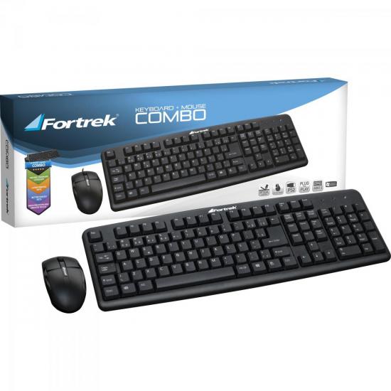 Teclado SK307 + Mouse KC-101P PS2 Preto FORTREK por 0,00 à vista no boleto/pix ou parcele em até 1x sem juros. Compre na loja Mundomax!