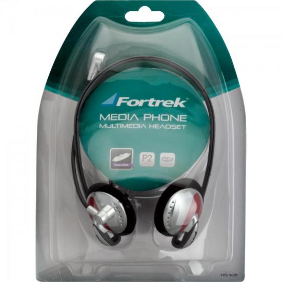 Fone de Ouvido Multimídia MediaPhone HS-306 Vermelho e Prata FORTREK por 0,00 à vista no boleto/pix ou parcele em até 1x sem juros. Compre na loja Mundomax!