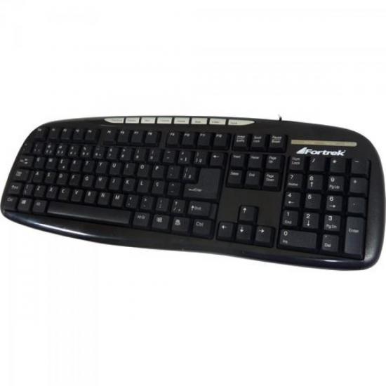Teclado Multimídia MK-101BS USB Preto e Prata FORTREK por 0,00 à vista no boleto/pix ou parcele em até 1x sem juros. Compre na loja Mundomax!