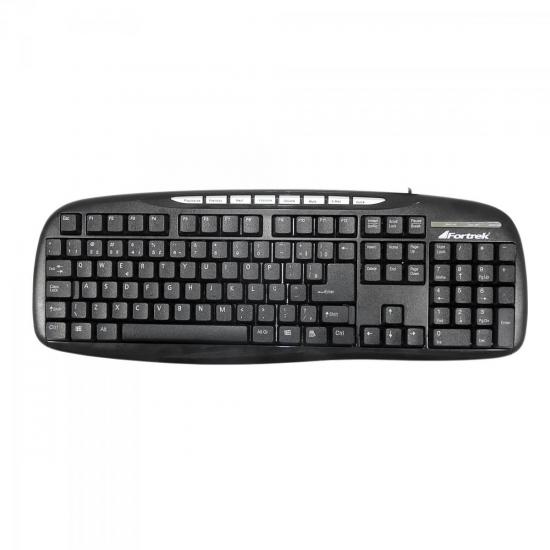 Teclado Multimídia MK-101BS USB Preto e Prata FORTREK por 0,00 à vista no boleto/pix ou parcele em até 1x sem juros. Compre na loja Mundomax!