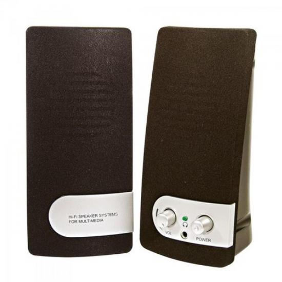 Caixa Multimídia 2.0 1,5W RMS USB SP202 Preto/Prata COLETEK por 0,00 à vista no boleto/pix ou parcele em até 1x sem juros. Compre na loja Mundomax!