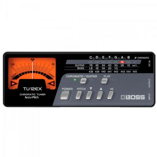 Afinador Cromático Digital TU12EX BOSS por 0,00 à vista no boleto/pix ou parcele em até 1x sem juros. Compre na loja Mundomax!