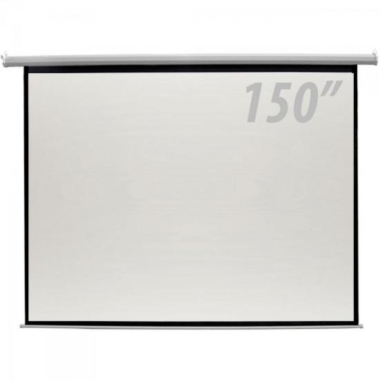 Tela de Projeção Elétrica 150\" com 2 Controles Remotos CSR por 0,00 à vista no boleto/pix ou parcele em até 1x sem juros. Compre na loja Mundomax!