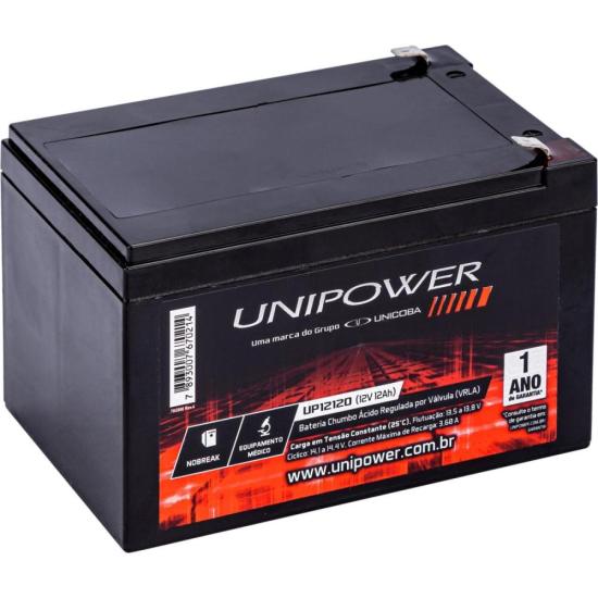 Bateria Estacionária Selada 12V 12Ah VRLA UP12120 Unipower por 234,99 à vista no boleto/pix ou parcele em até 9x sem juros. Compre na loja Mundomax!