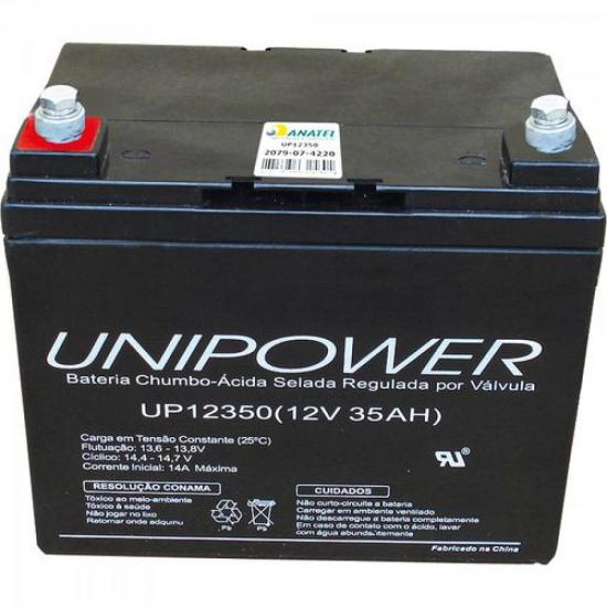 Bateria Selada UP12350 12V/35A UNIPOWER por 0,00 à vista no boleto/pix ou parcele em até 1x sem juros. Compre na loja Mundomax!