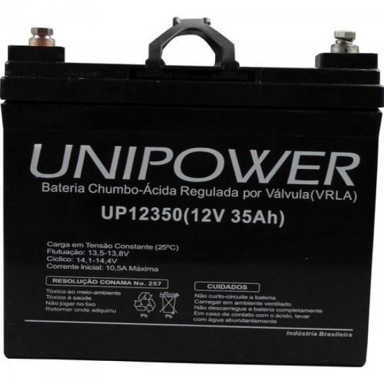 Bateria Selada UP12350 12V/35A UNIPOWER por 0,00 à vista no boleto/pix ou parcele em até 1x sem juros. Compre na loja Mundomax!