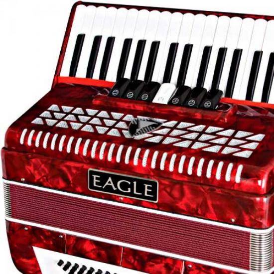 Acordeon Eagle EGA07120 Vermelho Perolado por 0,00 à vista no boleto/pix ou parcele em até 1x sem juros. Compre na loja Mundomax!