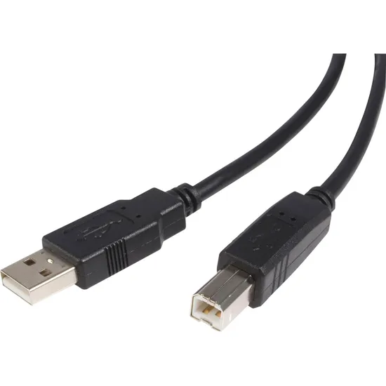 Cabo USB Macho + B Macho 1,8 Metros 2.0A Preto Plus Cable (35529)