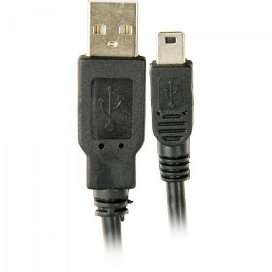 Cabo USB 2.0 x Mini USB 5 Pinos 1,8 Metros Preto GENÉRICO por 0,00 à vista no boleto/pix ou parcele em até 1x sem juros. Compre na loja Mundomax!