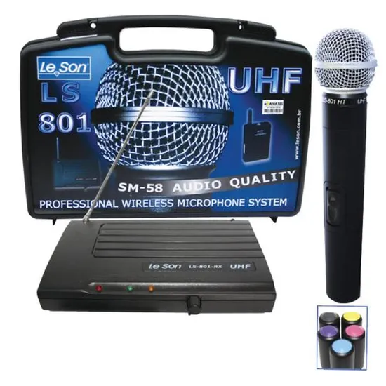 Microfone de Mão Sem Fio LS801HT UHF SM58 LESON (35593)