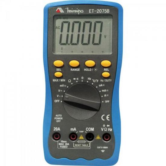 Multímetro Digital ET-2075B MINIPA por 0,00 à vista no boleto/pix ou parcele em até 1x sem juros. Compre na loja Mundomax!