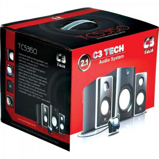 Caixa Multimídia 2.1 Com Subwoofer TCS3150 Preto C3 TECH por 0,00 à vista no boleto/pix ou parcele em até 1x sem juros. Compre na loja Mundomax!