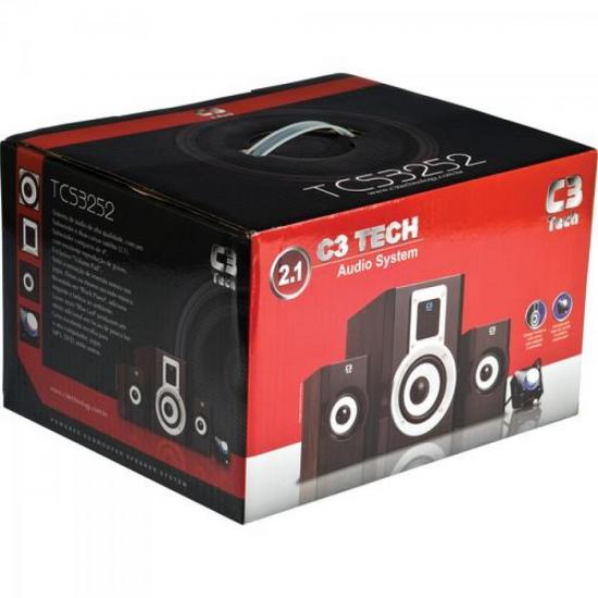 Caixa Multimídia 2.1 Com Subwoofer TCS3252 Preto C3 TECH por 0,00 à vista no boleto/pix ou parcele em até 1x sem juros. Compre na loja Mundomax!