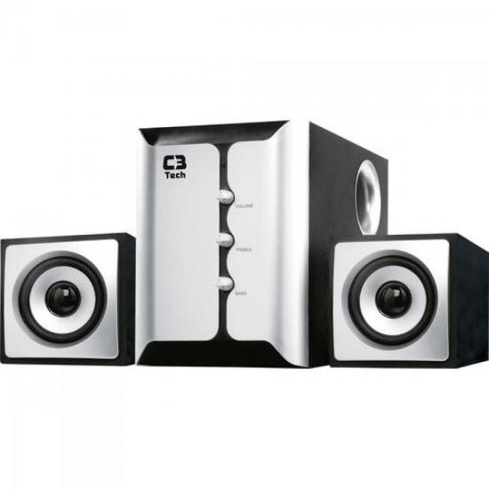 Caixa Multimídia 2.1 Com Subwoofer CT683951 Preto/Prata C3 TECH por 0,00 à vista no boleto/pix ou parcele em até 1x sem juros. Compre na loja Mundomax!
