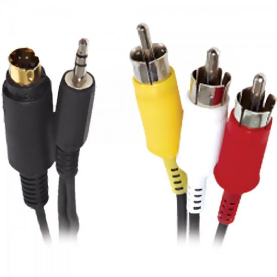 Cabo Super Vídeo 3RCA Macho + 1 P2ST + 1 Mini Din 4 Pinos 2 Metros por 0,00 à vista no boleto/pix ou parcele em até 1x sem juros. Compre na loja Mundomax!