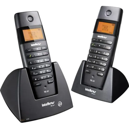 Telefone S/Fio TS60C Combo 1,9GHz C/Ident. de Chamadas Preto INTELBRAS (35786)