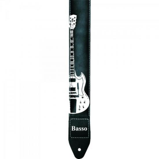 Correia para Guitarra BASSO \"SG\" com Ponteiras em Couro SF31 Preta por 45,90 à vista no boleto/pix ou parcele em até 1x sem juros. Compre na loja Mundomax!