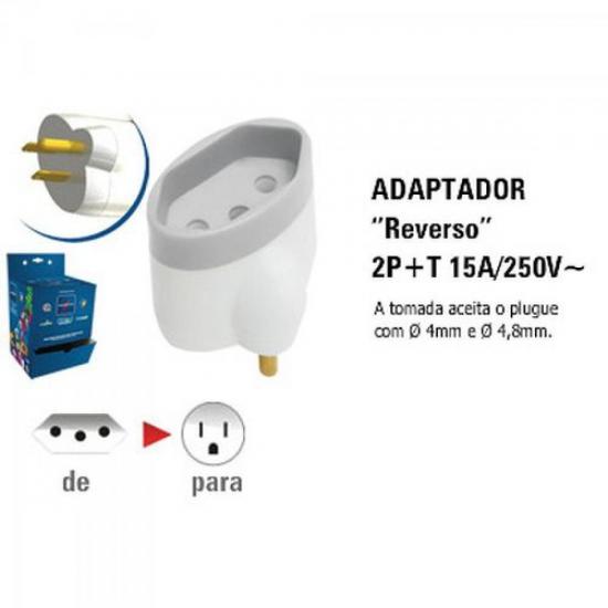 Pino Adaptador Reverso 2P + T 15A 250V Branco DANEVA por 0,00 à vista no boleto/pix ou parcele em até 1x sem juros. Compre na loja Mundomax!