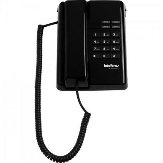 Telefone Com Fio Preto TC50 Premium INTELBRAS por 0,00 à vista no boleto/pix ou parcele em até 1x sem juros. Compre na loja Mundomax!