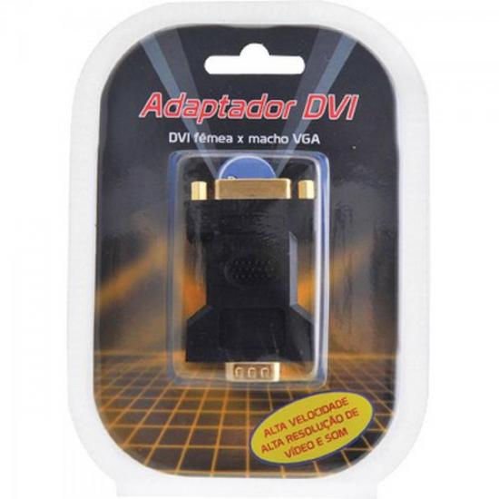 Adaptador DVI Fêmea x VGA Macho Gold SMART GENÉRICO por 0,00 à vista no boleto/pix ou parcele em até 1x sem juros. Compre na loja Mundomax!
