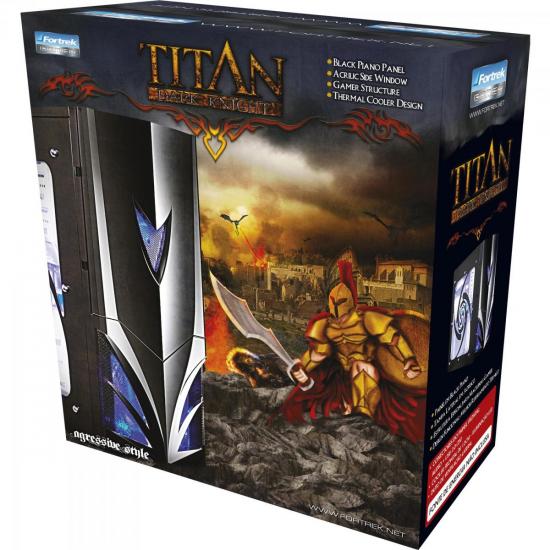 Gabinete Gamer Titan C/Cooler Azul FORTREK por 0,00 à vista no boleto/pix ou parcele em até 1x sem juros. Compre na loja Mundomax!