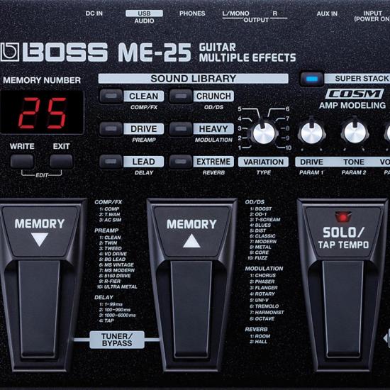 Pedaleira Para Guitarra ME-25 BOSS - Mundomax