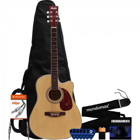 Kit Violão MEMPHIS Eletroacústico New MD18 Natural + Acessórios (36783)