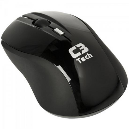 Mouse Óptico Sem Fio 500/1000DPI MW100BK Preto C3 TECH por 0,00 à vista no boleto/pix ou parcele em até 1x sem juros. Compre na loja Mundomax!