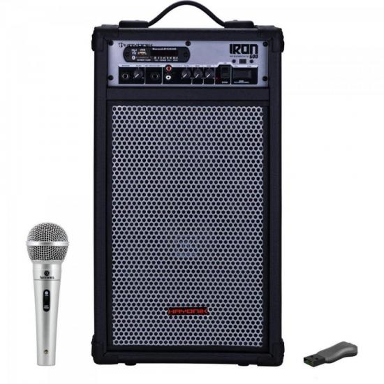 Kit Caixa Amplificada Multiuso 100W IRON 600 HAYONIK + Acessórios (37219)