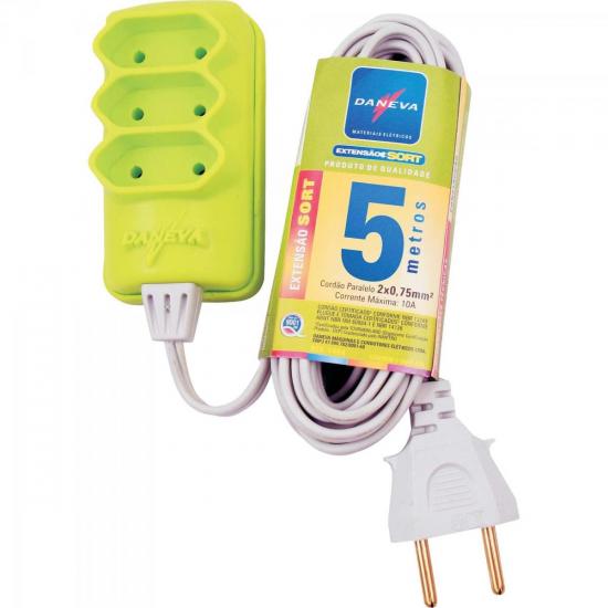 Extensão Tripla PL 2 x 0,75mm 5 Metros Sort DANEVA por 19,90 à vista no boleto/pix ou parcele em até 1x sem juros. Compre na loja Mundomax!