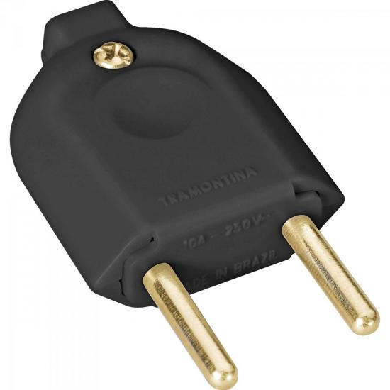 Pino AC Macho 10A Preto TRAMONTINA por 0,00 à vista no boleto/pix ou parcele em até 1x sem juros. Compre na loja Mundomax!