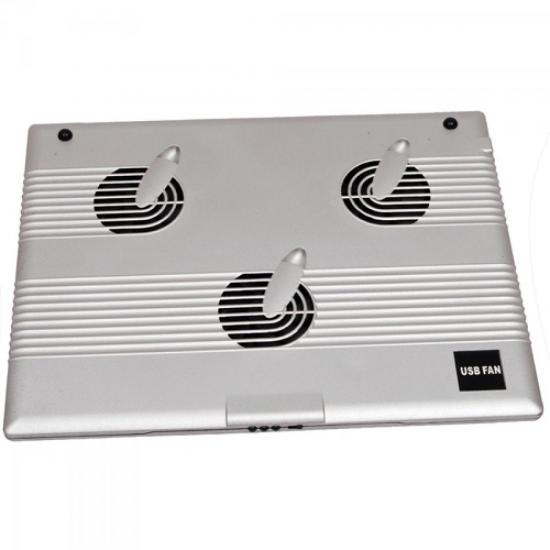 Suporte para Notebook c/3 Ventiladores NC668 Prata INTEGRIS por 0,00 à vista no boleto/pix ou parcele em até 1x sem juros. Compre na loja Mundomax!