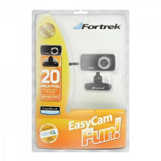 Webcam EC-101BK 0.3MP Preto/Prata com Microfone FORTREK por 0,00 à vista no boleto/pix ou parcele em até 1x sem juros. Compre na loja Mundomax!