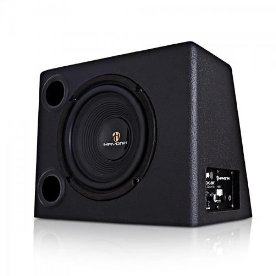Caixa Amplificada Subcar 120W RMS HAYONIK por 0,00 à vista no boleto/pix ou parcele em até 1x sem juros. Compre na loja Mundomax!