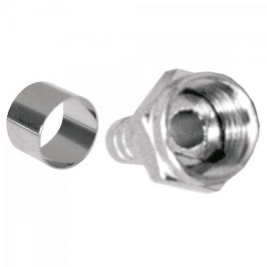 Conector F para Cabo RGC06 com Anel Crimpar GENÉRICO (embalagem c/ 100 uni.) por 54,99 à vista no boleto/pix ou parcele em até 2x sem juros. Compre na loja Mundomax!