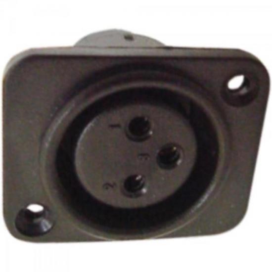 Conector Cannon Plástico Painel Fêmea Preto GENÉRICO por 3,00 à vista no boleto/pix ou parcele em até 1x sem juros. Compre na loja Mundomax!