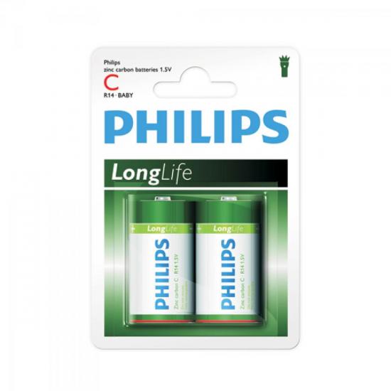 Pilha Zinco Carbono C (média) 1,5V R14L2B/97 c/2 PHILIPS por 0,00 à vista no boleto/pix ou parcele em até 1x sem juros. Compre na loja Mundomax!