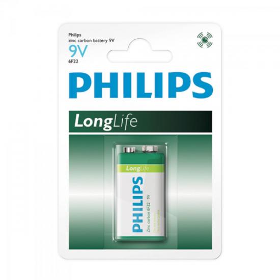 Bateria Zinco Carbono 9V 6F22L1B/10 PHILIPS por 0,00 à vista no boleto/pix ou parcele em até 1x sem juros. Compre na loja Mundomax!