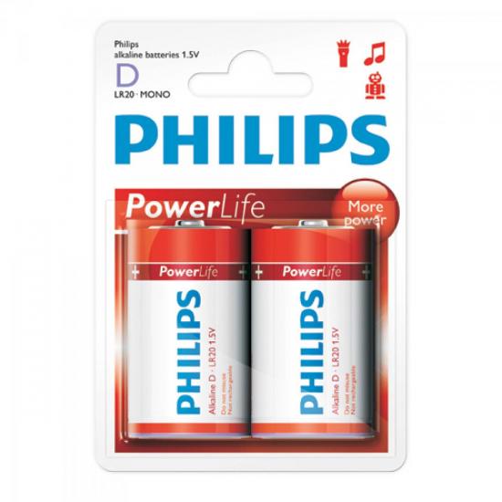 Pilha Alcalina D (grande) LR20P2B/97 c/2 PHILIPS por 0,00 à vista no boleto/pix ou parcele em até 1x sem juros. Compre na loja Mundomax!