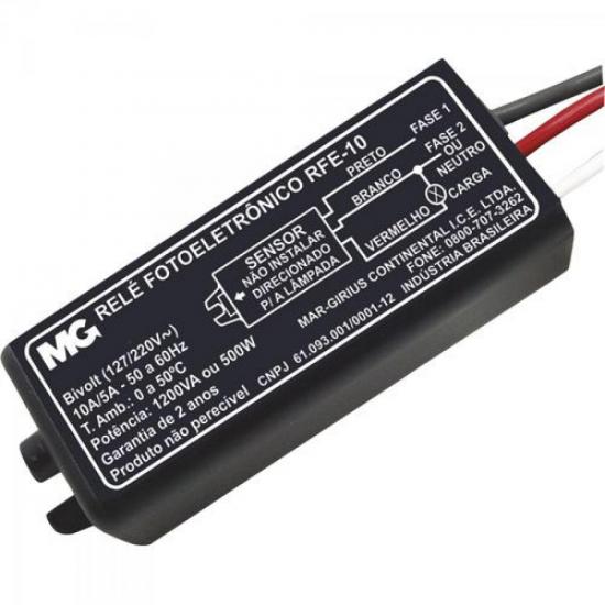 Relé Fotoeletrônico 500W Bivolt RFE-10 MARGIRIUS por 0,00 à vista no boleto/pix ou parcele em até 1x sem juros. Compre na loja Mundomax!