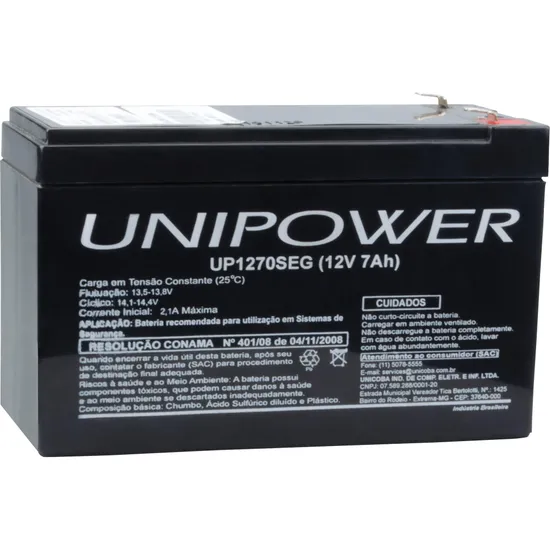 Bateria Selada UP1270SEG 12V/7A UNIPOWER (38219)