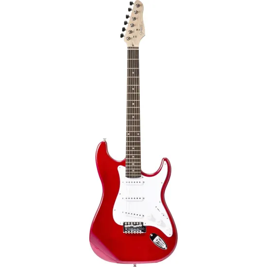Guitarra Giannini G100 Vermelha Com Escudo Branco por 819,99 à vista no boleto/pix ou parcele em até 10x sem juros. Compre na loja Mundomax!
