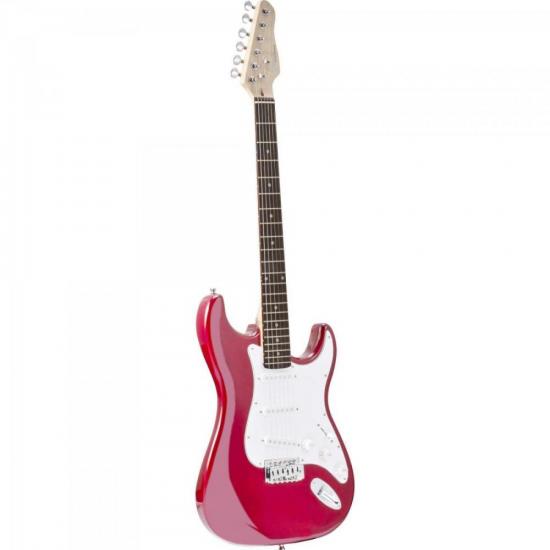 Guitarra Giannini G100 Vermelha Com Escudo Branco por 899,00 à vista no boleto/pix ou parcele em até 10x sem juros. Compre na loja Mundomax!