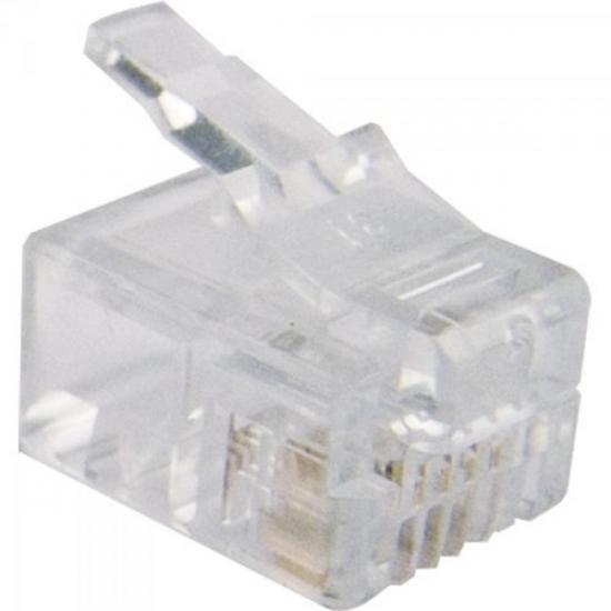 Conector para Telefone RJ11 6x4 4 Vias 6P4C GENÉRICO por 0,00 à vista no boleto/pix ou parcele em até 1x sem juros. Compre na loja Mundomax!